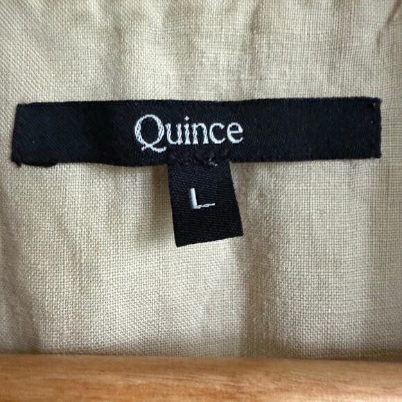 Quince European Linen Short Sleeve Button Up Shirt In Flax Size L - Picture 8 of 8